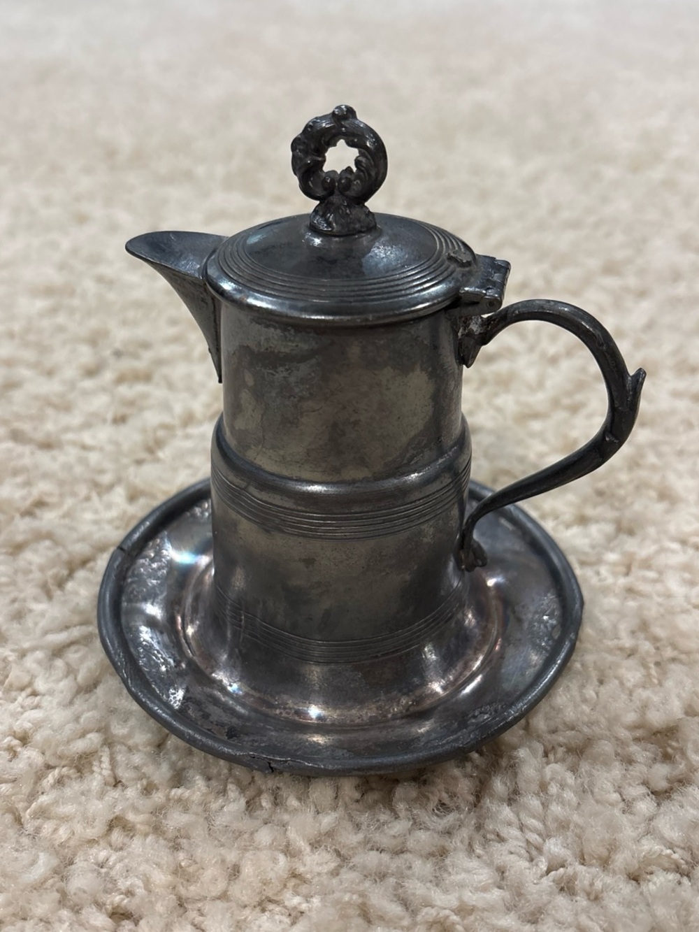 Antique Apollo Silver Co. Quadruple Plate Covered Pitcher w/ Underplate #1641